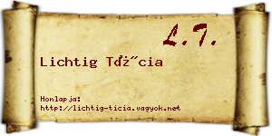 Lichtig Tícia névjegykártya